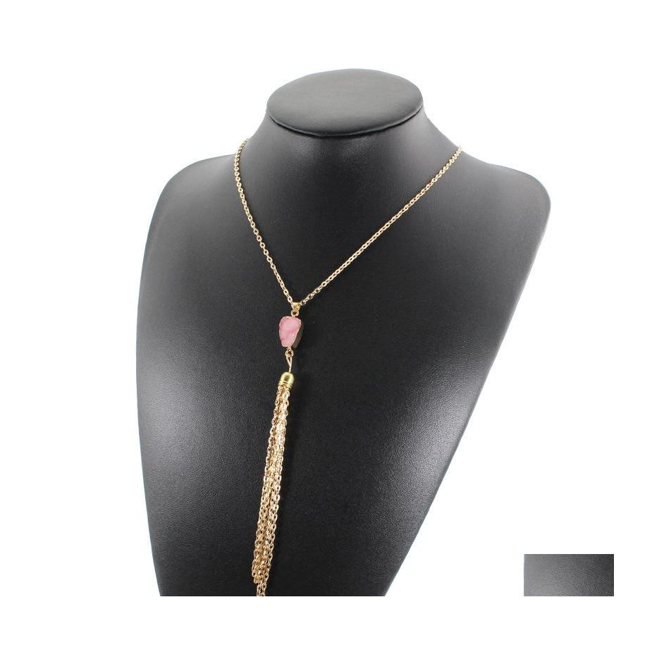 Pendant Necklaces Fashion Resin Druzy Drusy Necklace Gold Plated Irregar Faux Stone Tassel Long For Women Bohemia Jewelry Drop Deliv Dh0Iw 
Pendant Necklaces Fashion Resin Druzy Drusy Necklace Gold Plated Irregar Faux Stone Tassel Long For Women Bohemia Jewelry Drop Deliv Dh0Iw