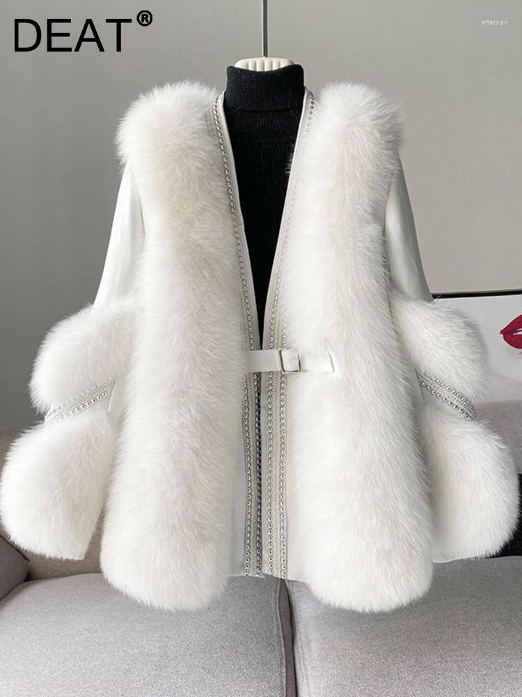 Women' Fur Fashion Temperament Thickened Coat Cardigan Women Top-Quality Leather Patchwork Long Sleeve Jacket 2023 Winter 11SX023, Beige
Women' Fur Fashion Temperament Thickened Coat Cardigan Women Top-Quality Leather Patchwork Long Sleeve Jacket 2023 Winter 11SX023, Beige