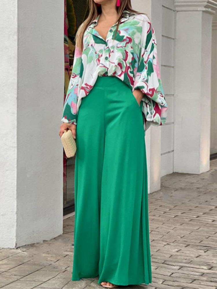 Women' Two Piece Pants Chic Printed Lantern Long Sleeve Shirt Tops & High Waist Wide Leg Pant Set Casual Women, Blue
Women' Two Piece Pants Chic Printed Lantern Long Sleeve Shirt Tops & High Waist Wide Leg Pant Set Casual Women, Blue