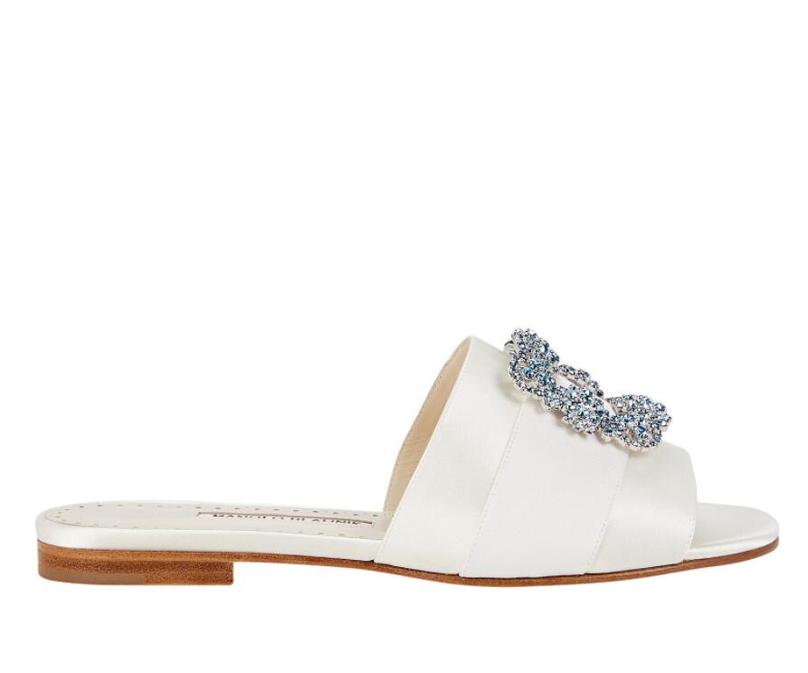 women slipper Summer sandal flats manolo- flat satin martamod sandals with Crystal buckle pink blue white black luxury design box size 35-43
women slipper Summer sandal flats manolo- flat satin martamod sandals with Crystal buckle pink blue white black luxury design box size 35-43