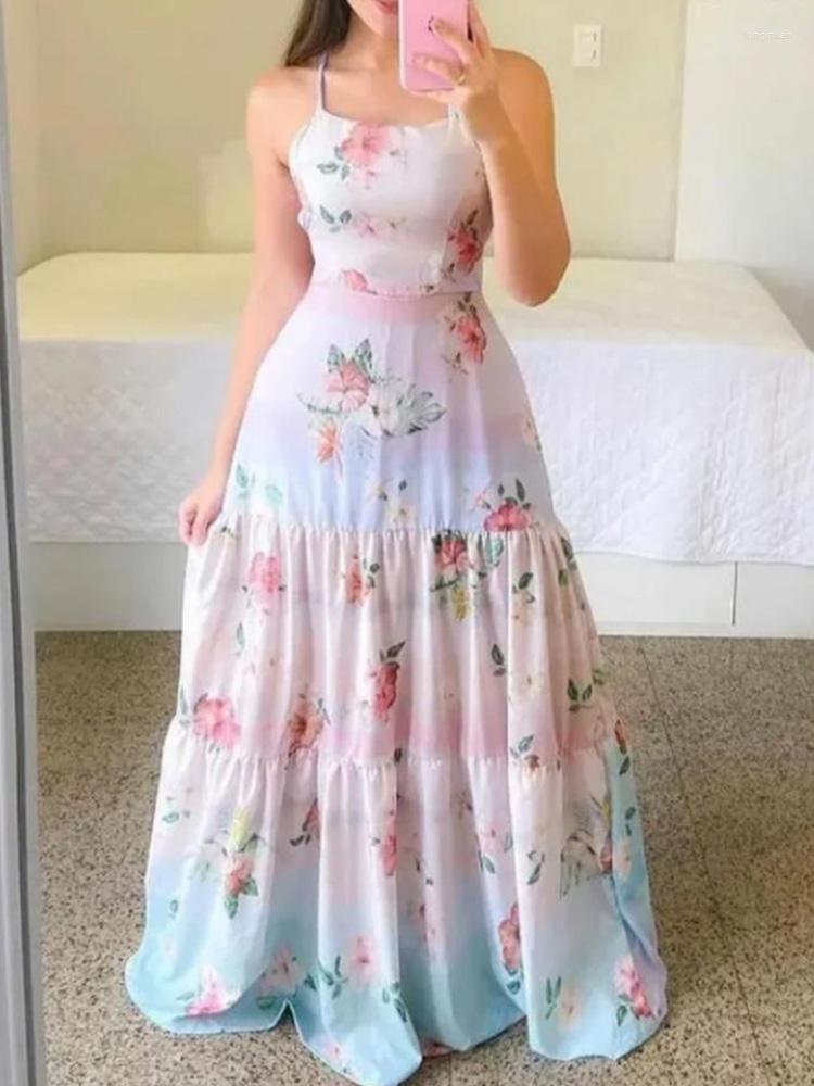 Casual Dresses Floral Print Spaghetti Strap Criss Cross Backless Maxi Summer Dress Women, Pink
Casual Dresses Floral Print Spaghetti Strap Criss Cross Backless Maxi Summer Dress Women, Pink