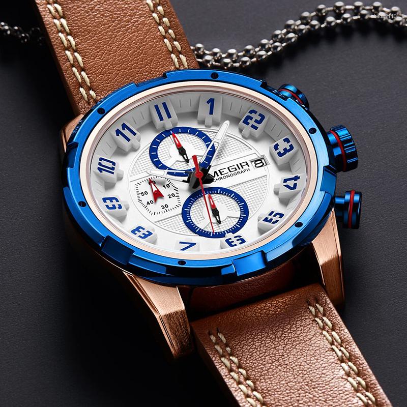 Wristwatches MEGIR Men's Creative Sports Watches Waterproof Leather Analog Quartz Wrist Watch Men Hour Military Clock Male Relogio, White
Wristwatches MEGIR Men's Creative Sports Watches Waterproof Leather Analog Quartz Wrist Watch Men Hour Military Clock Male Relogio, White