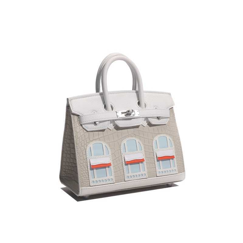 Designer Bags Birkin Herme 5A Crocodile leather womens bag handmade hand sewn wax thread house bag 25cm mini bag portable bag 18lil, Glacier white
Designer Bags Birkin Herme 5A Crocodile leather womens bag handmade hand sewn wax thread house bag 25cm mini bag portable bag 18lil, Glacier white