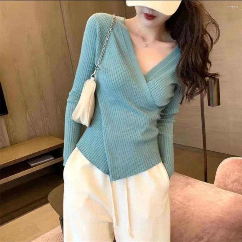 Women's Sweaters Sexy V-neck Sweater Women's 2023 Style Undershirt With Spring And Autumn Long-sleeved Cross-slim Knit Tight Top, Black
Women's Sweaters Sexy V-neck Sweater Women's 2023 Style Undershirt With Spring And Autumn Long-sleeved Cross-slim Knit Tight Top, Black