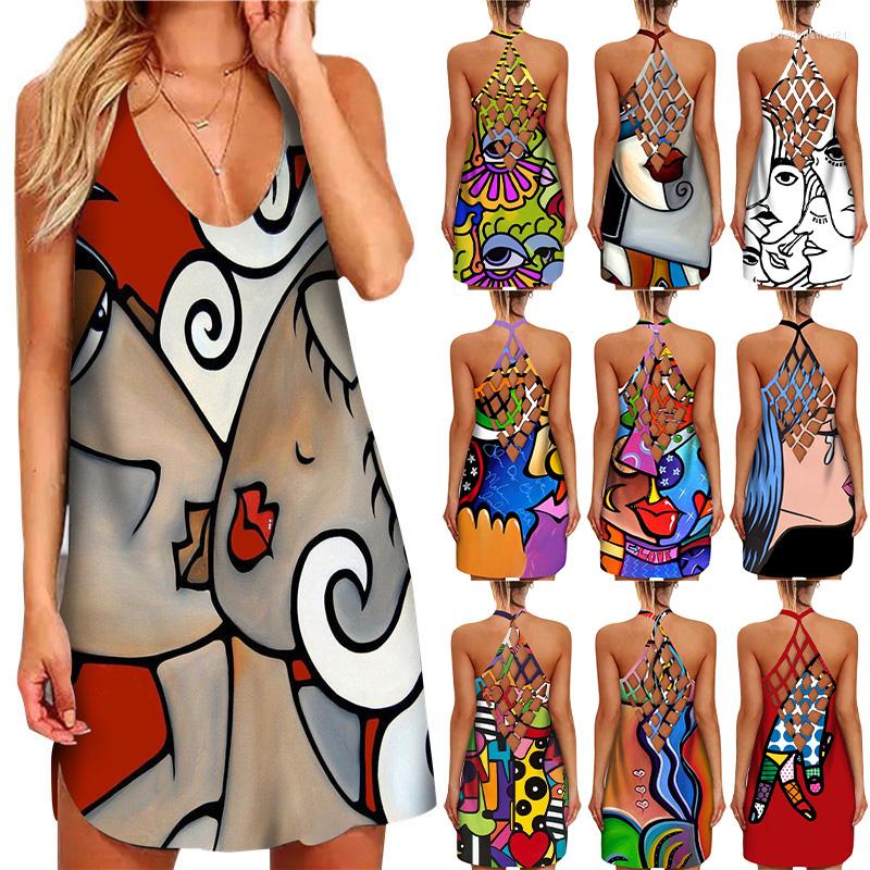 Casual Dresses 2023 Women Summer Abstract Face Art Print Sexy Vintage Mesh Dress Female Party Sleeveless Mini Evening, White
Casual Dresses 2023 Women Summer Abstract Face Art Print Sexy Vintage Mesh Dress Female Party Sleeveless Mini Evening, White