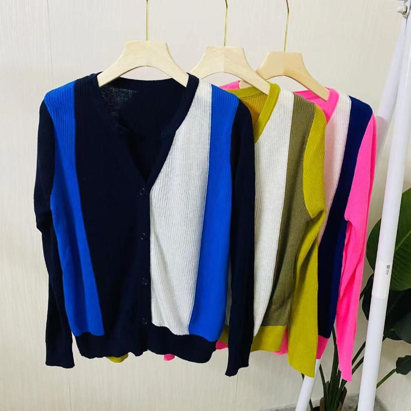 Women's Knits Contrast Color Patchwork Striped Women Jumpers Sweater Full Sleeves Loose Casual Streetwear Lady Tops Cardigan, Pink
Women's Knits Contrast Color Patchwork Striped Women Jumpers Sweater Full Sleeves Loose Casual Streetwear Lady Tops Cardigan, Pink