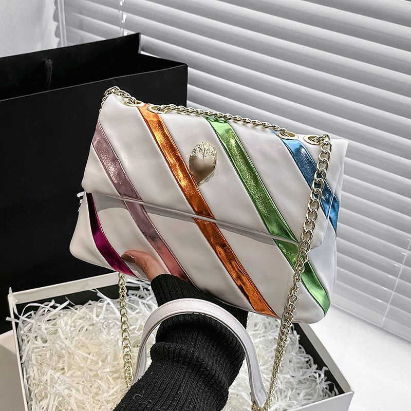 Luxury kurt Shoulder Bag Women Rainbow Striped Crossbody Designer geiger Messenger Bags Chain Handbag metal eagle head purse, Black
Luxury kurt Shoulder Bag Women Rainbow Striped Crossbody Designer geiger Messenger Bags Chain Handbag metal eagle head purse, Black