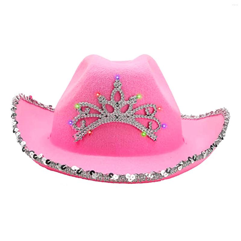 Berets Women Girl Apparel Accessories Western Style Solid Felt Masquerade Cowgirl Hat Cosplay Crown Inlaid With Light Stage Performance
Berets Women Girl Apparel Accessories Western Style Solid Felt Masquerade Cowgirl Hat Cosplay Crown Inlaid With Light Stage Performance