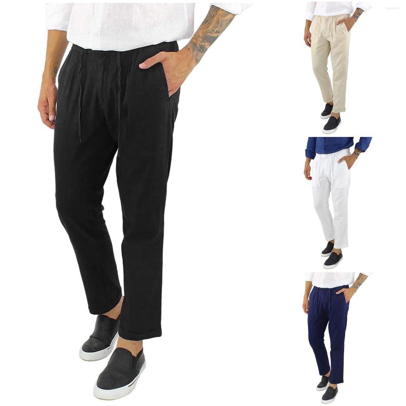 Men's Pants Mens Christmas House Boy Men'S Solid Color Casual Cuffed Hem Lace-Up Cotton And Linen Trousers, Black
Men's Pants Mens Christmas House Boy Men'S Solid Color Casual Cuffed Hem Lace-Up Cotton And Linen Trousers, Black