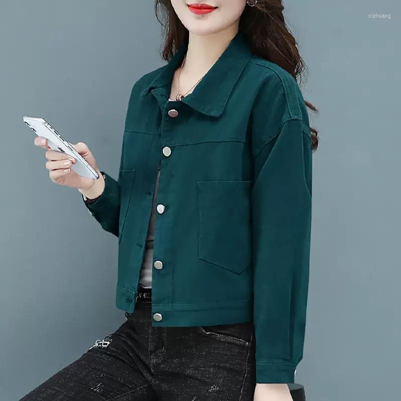 Women' Jackets Vintage Denim Short Coat Women Tops Spring Autumn 2023 Single Creasted Jeans Jacket Ladies Fashion Straight Outerwear G2471, Green
Women' Jackets Vintage Denim Short Coat Women Tops Spring Autumn 2023 Single Creasted Jeans Jacket Ladies Fashion Straight Outerwear G2471, Green
