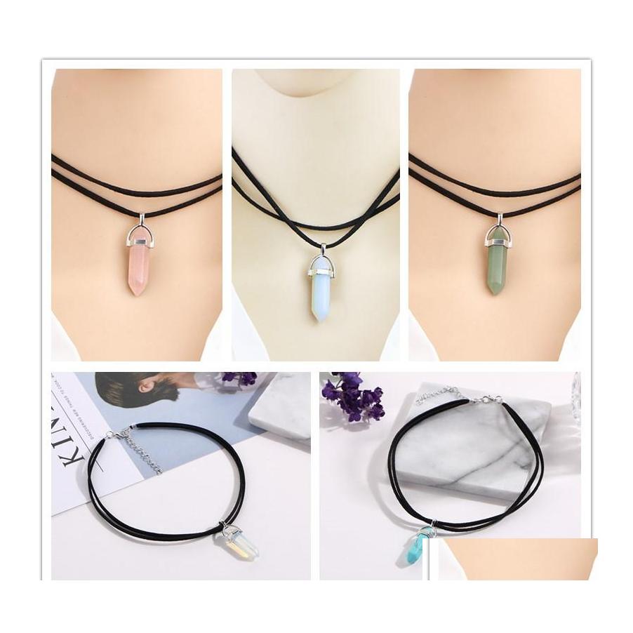 Pendant Necklaces Natural Crystal Chakra Pendum For Women Rose Quartz Opal Hexagonal Stone Leather Choker Chain Statement Necklace D Dhka9
Pendant Necklaces Natural Crystal Chakra Pendum For Women Rose Quartz Opal Hexagonal Stone Leather Choker Chain Statement Necklace D Dhka9
