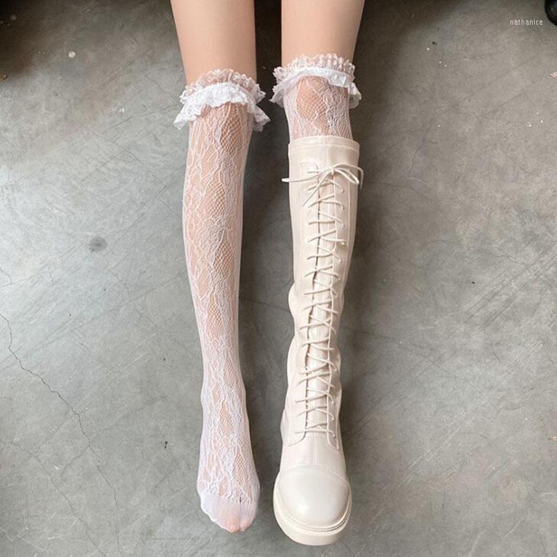 Women Socks Lace Knee Lolita Lovely Mesh Black White Ruffle Frilly Thigh High Long Gothic Fishnets Korean WSO006
Women Socks Lace Knee Lolita Lovely Mesh Black White Ruffle Frilly Thigh High Long Gothic Fishnets Korean WSO006