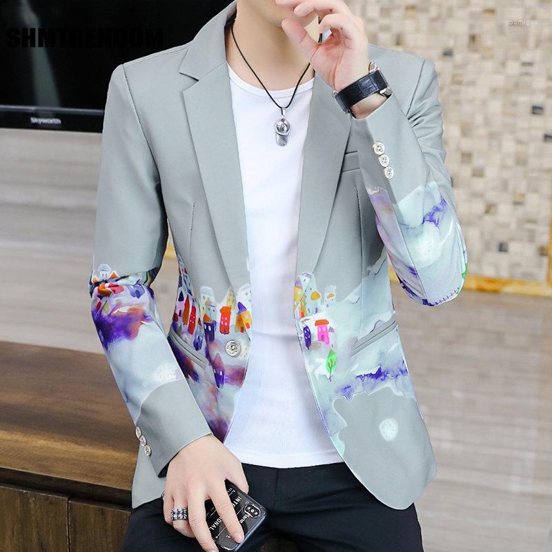 Men's Suits 2023 Autumn And Winter Printing Casual Small Suit Men's Korean Style Slim Trend Jacket Spring Tide 3XL, Beige 
Men's Suits 2023 Autumn And Winter Printing Casual Small Suit Men's Korean Style Slim Trend Jacket Spring Tide 3XL, Beige