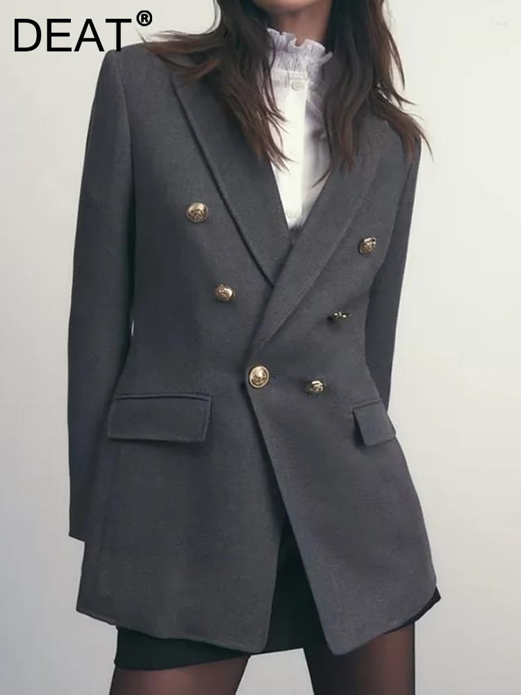 Women's Suits Fashion Women's Blazer Notched Collar Loose Profile Double Breasted Long Sleeve Gray Suit Jackets Spring 2023 17A6080
Women's Suits Fashion Women's Blazer Notched Collar Loose Profile Double Breasted Long Sleeve Gray Suit Jackets Spring 2023 17A6080