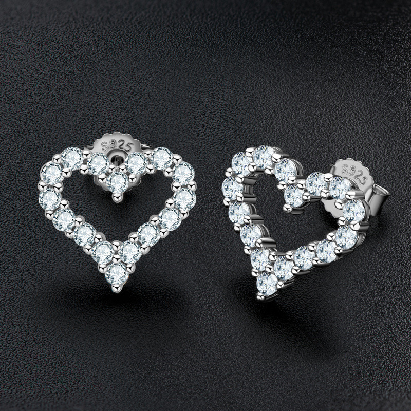 Sweet Fashion 925 Sterling Silver Bling Moissanite Diamond Heart Studs Earrings Jewelry for Girls Women Nice Gift
Sweet Fashion 925 Sterling Silver Bling Moissanite Diamond Heart Studs Earrings Jewelry for Girls Women Nice Gift