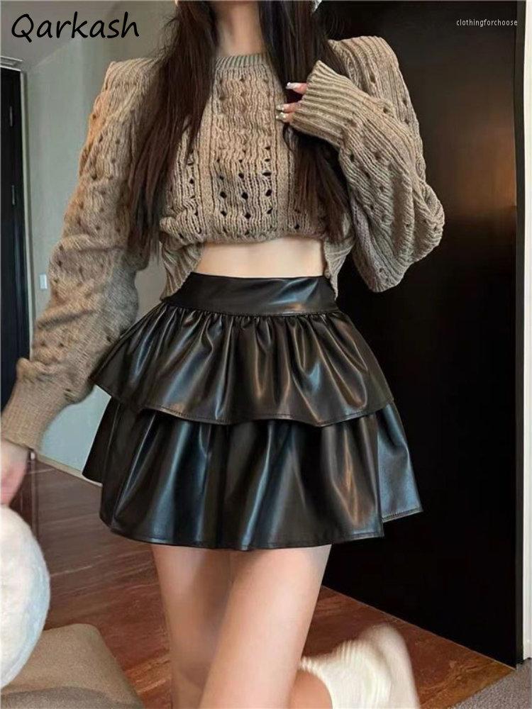 Skirts Women Korean Style A-line Leather Mini Chic All-match Solid Sexy Simple Folds Girls Daily Fashion Casual Ulzzang Ins, Black
Skirts Women Korean Style A-line Leather Mini Chic All-match Solid Sexy Simple Folds Girls Daily Fashion Casual Ulzzang Ins, Black
