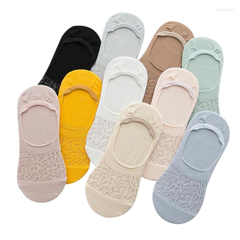 Women Socks 10 Pairs Cotton Candy Colors Snowflake Softable Funny Girls Female Summer Slipper Boat, Multi
