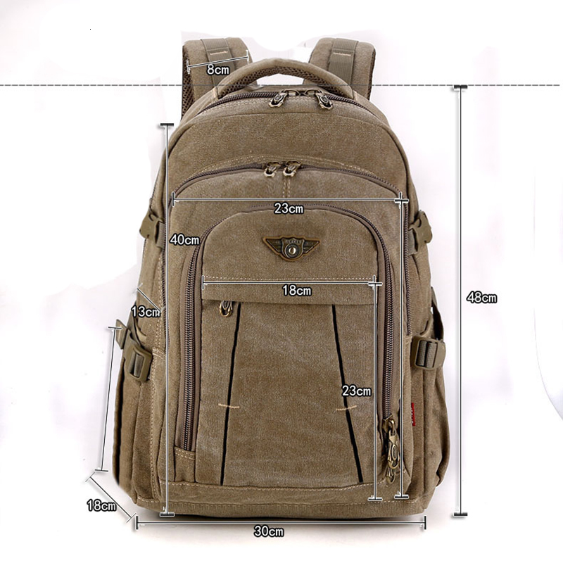 Waist Bags Mens Military Canvas Backpack Zipper Rucksacks Laptop Travel Shoulder Mochila Notebook Schoolbags Vintage College School 230220