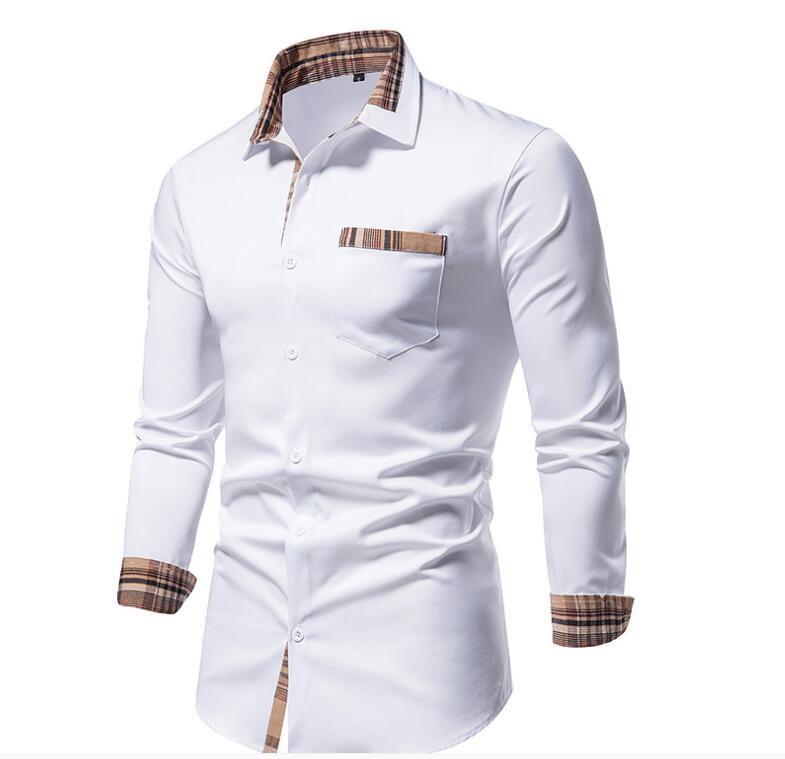 Burbrerys Plaid Patchwork Formal Shirts for Men Slim Long Sleeve Turn-down collar White Button Up Shirt Dress Business Office Camisas US size, 01
Burbrerys Plaid Patchwork Formal Shirts for Men Slim Long Sleeve Turn-down collar White Button Up Shirt Dress Business Office Camisas US size, 01