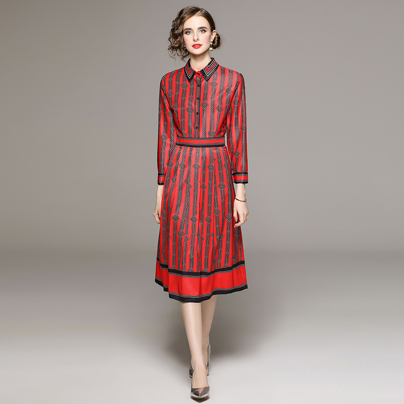 2023 Striped Print Casual Midi Red Dress Long Sleeve Lapel Women Designer Slim A-Line Shirt Dresses Sweet Girl Birthday Ballgown Robe Street Style Ladies Party Frocks
2023 Striped Print Casual Midi Red Dress Long Sleeve Lapel Women Designer Slim A-Line Shirt Dresses Sweet Girl Birthday Ballgown Robe Street Style Ladies Party Frocks