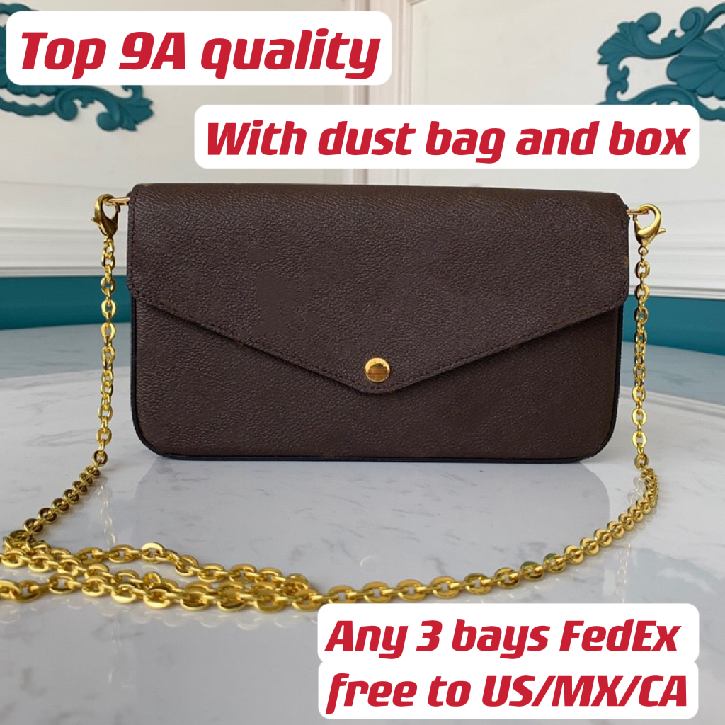 Top 9A Felicie Pochette Cross Body Bags 3 in 1 For Woman Flap Handbag Card Holder Note Compartment Handbag With Original Box/Dust Bag And Date Code, Brown check
Top 9A Felicie Pochette Cross Body Bags 3 in 1 For Woman Flap Handbag Card Holder Note Compartment Handbag With Original Box/Dust Bag And Date Code, Brown check