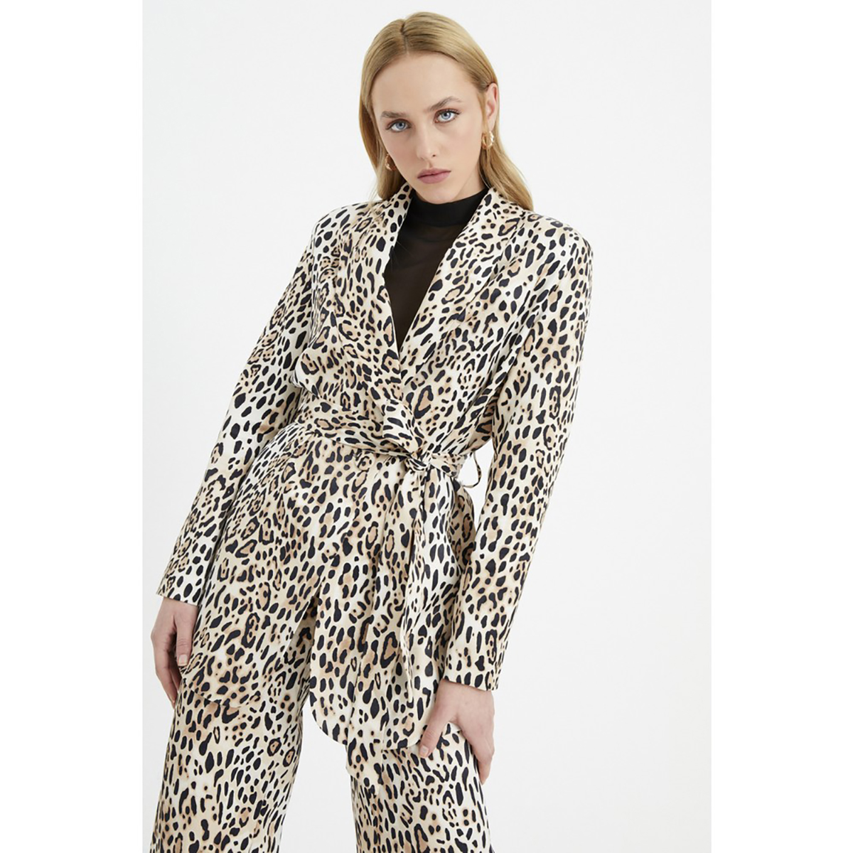 Spring Fashion Leopard Print Women Pants Suits Slim Fit Mother of the Bride Suit Evening Party Blazer Guest Wear 2 Pieces