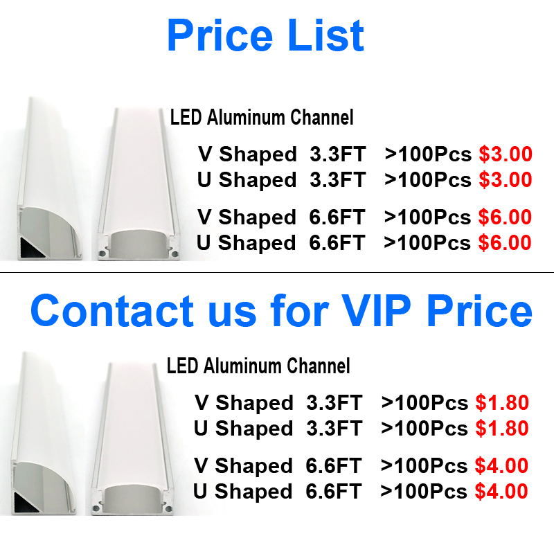 Lighting Accessories LED Aluminum Channel V/U Shape with Milky PC Cover for Strip Lights Installation Easy to Cut Professional Look LED Strip Diffuser