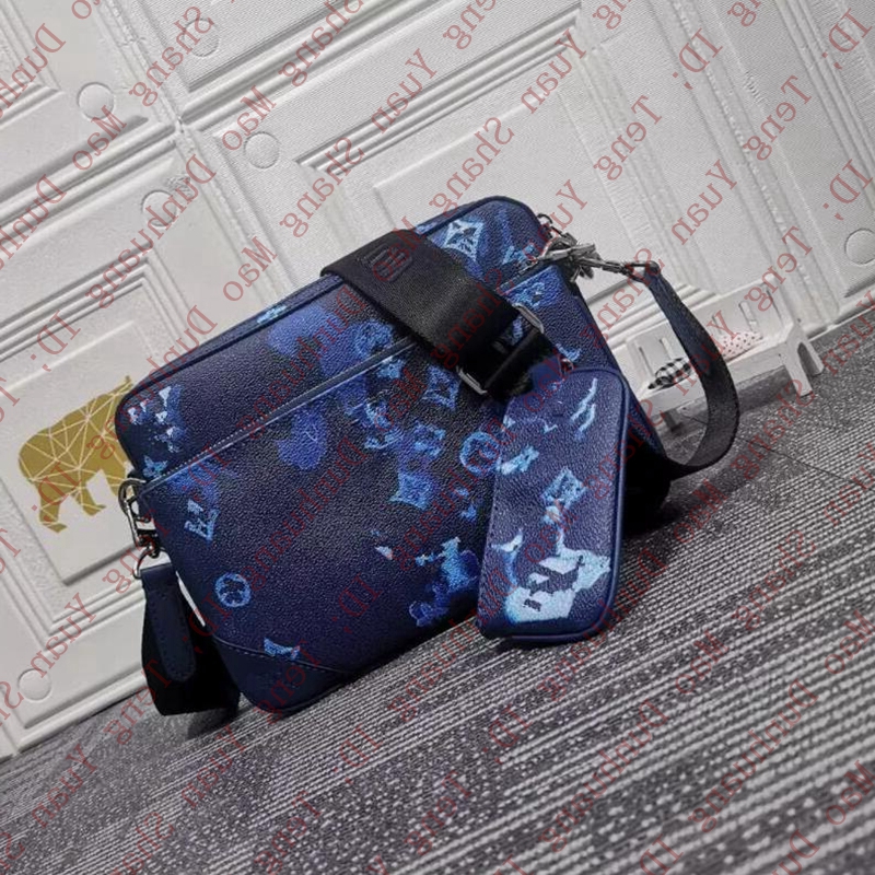 Luxury TRIO Designer Bags Messenger Crossbody Bag Men Women Genuine Leather Shoulder Bag business Handbags Purse L2038