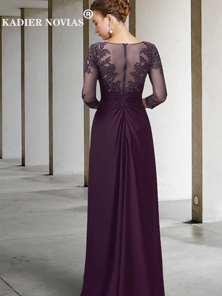 Casual Dresses Purple Mother of the Bride Lace for Long Party Woman Weddings Vestido de madrinha 230221
