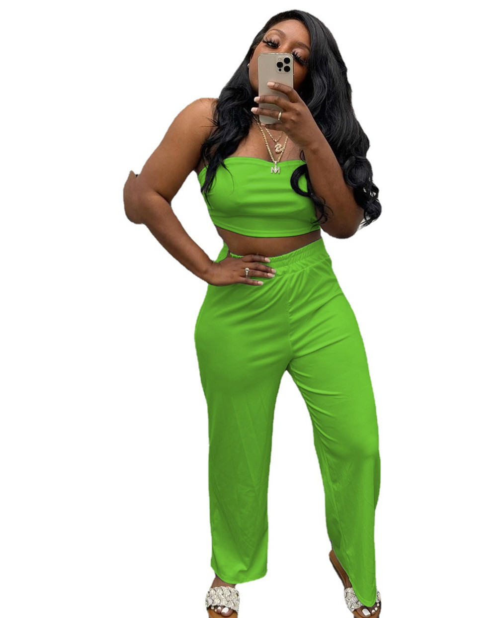 Designer Summer Outfits Women Tracksuits Two Piece Sets Fashion Sexy Strapless Tank Top And Pants Matching Sweatsuits Casual Solid Sportswear Wholesal
