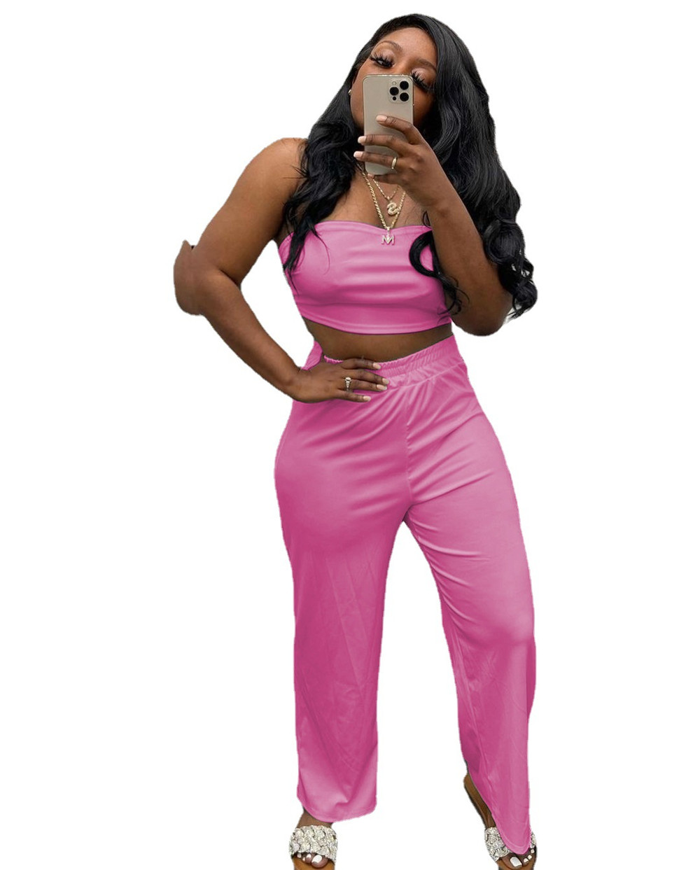 Designer Summer Outfits Women Tracksuits Two Piece Sets Fashion Sexy Strapless Tank Top And Pants Matching Sweatsuits Casual Solid Sportswear Wholesal