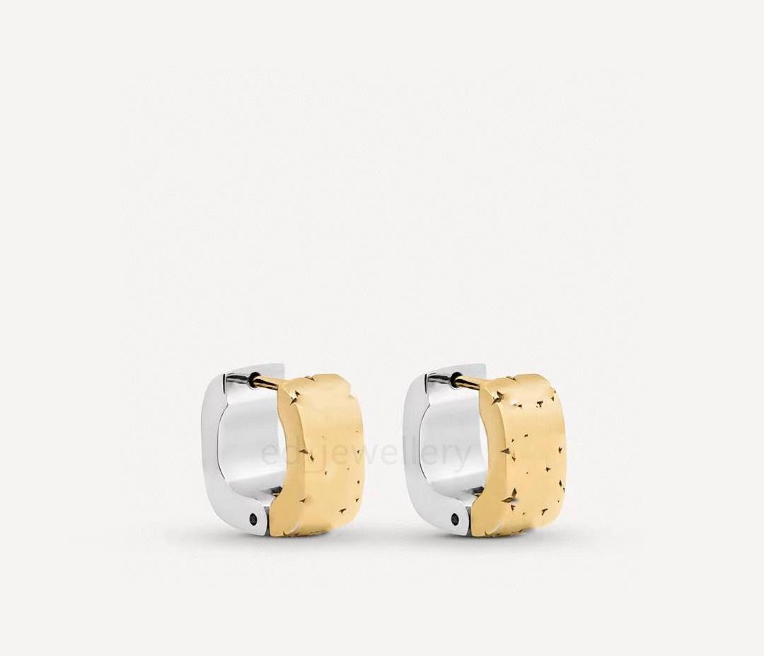Luxury brand designer high quality gold and silver double color Hoop Earrings women's party wedding couple gift jewelry 925 silver