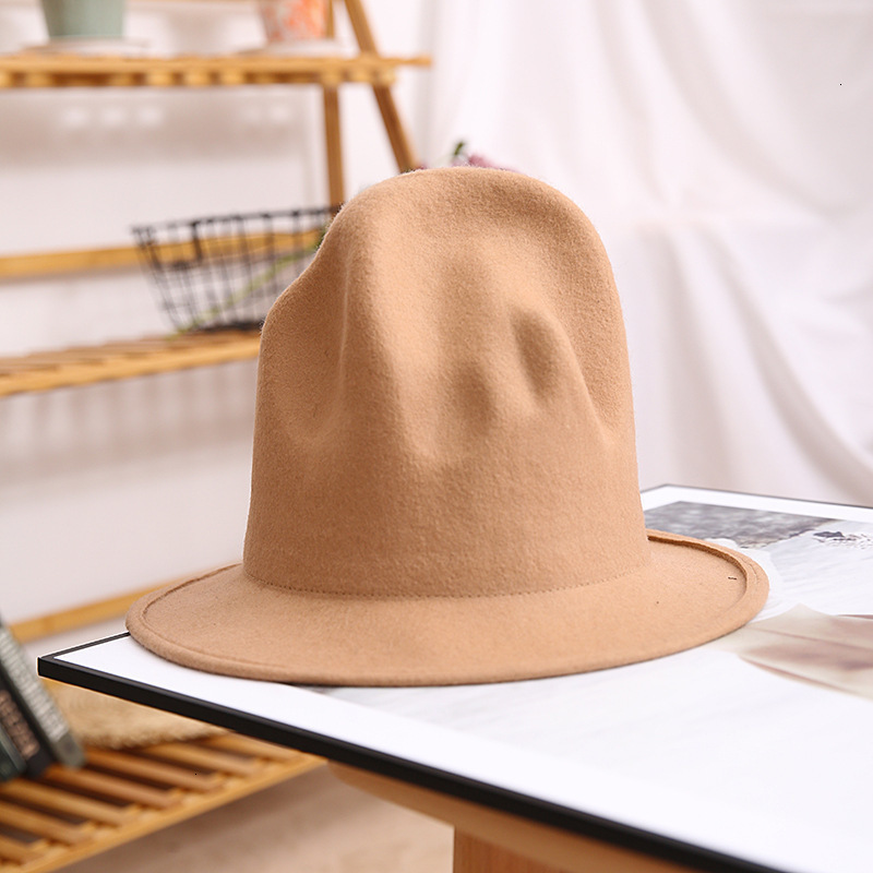 Wide Brim Hats Bucket pharrell hat felt fedora for woman men s black top Male 100 Australia Wool Cap 230221 - view 3