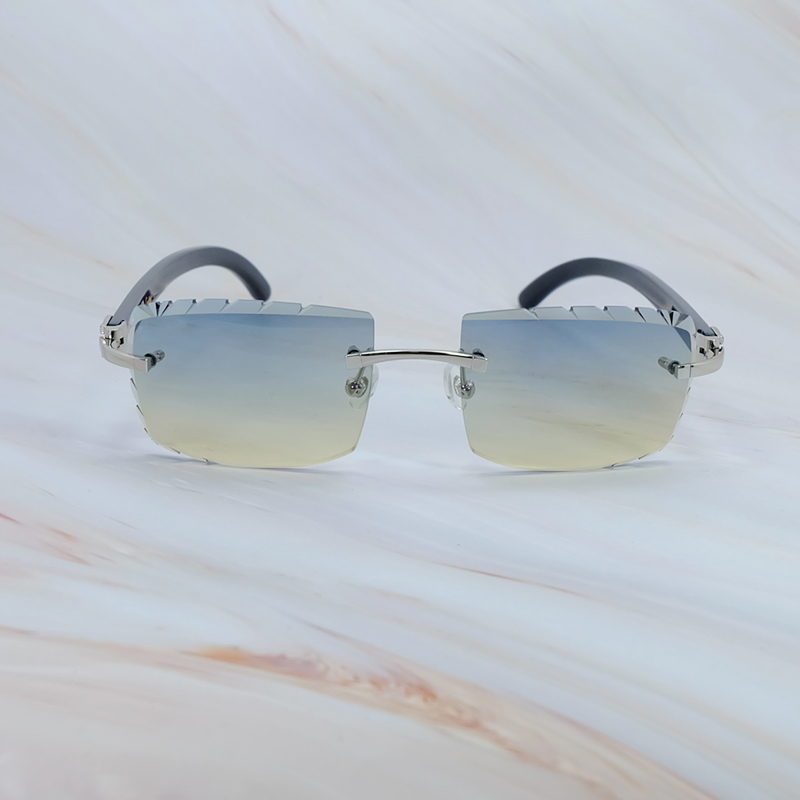 Genuine Horn Sunglasses Carter Designer Rimless Sunglass For Men And Women New In Dia Cut Shades Eyewear Glasses Good quality