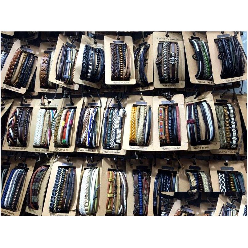 Charm Bracelets Mens Womens Vintage Handmade Leather Surf Braid Bracelet 3Pcs/Set Men Cuff Wristband Mixed Styles Wholesale Set Drop Dhf1B
Charm Bracelets Mens Womens Vintage Handmade Leather Surf Braid Bracelet 3Pcs/Set Men Cuff Wristband Mixed Styles Wholesale Set Drop Dhf1B