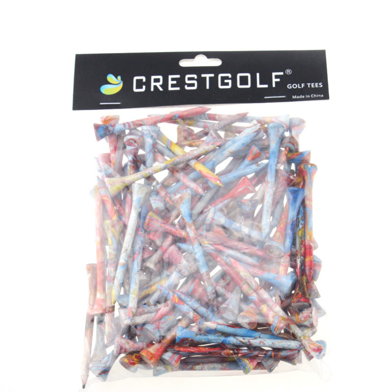Golf Tees CRESTGOLF 100pcsPack 70mm 2.75" Wooden Golf Tees Golf Wood Tees Colorful Golf Wood Tees 230220