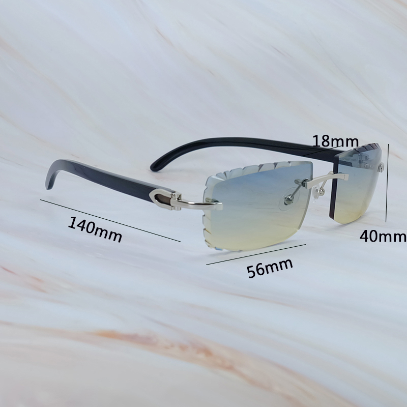 Genuine Horn Sunglasses Carter Designer Rimless Sunglass For Men And Women New In Dia Cut Shades Eyewear Glasses Good quality