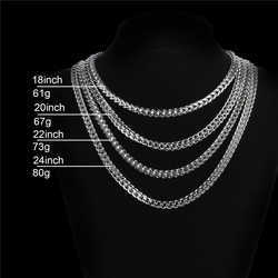 18k Real Gold Pvd Plated Stainless Steel Jewelry Non-tarnish Waterproof Necklace Hip Hop Plain 6mm Franco Chain for Men Women
