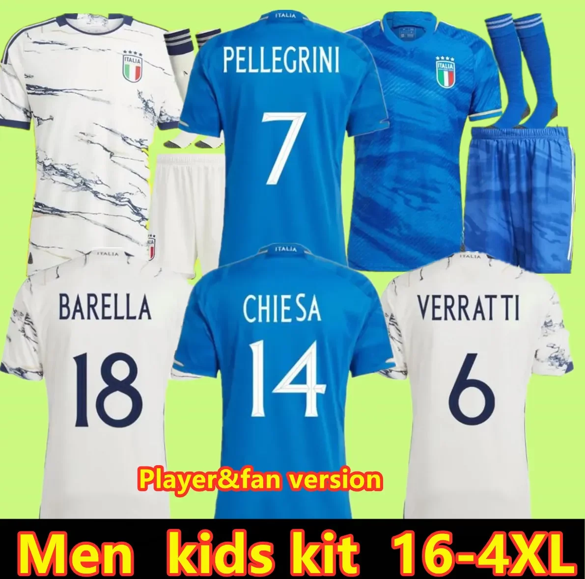 2023 italy soccer jerseys Italia 22 23 24 maglie da calcio VERRATTI CHIESA GNONTO football Shirt LORENZO PINAMONTI POLITANO GRIFO uniform men kids kit Player LSP