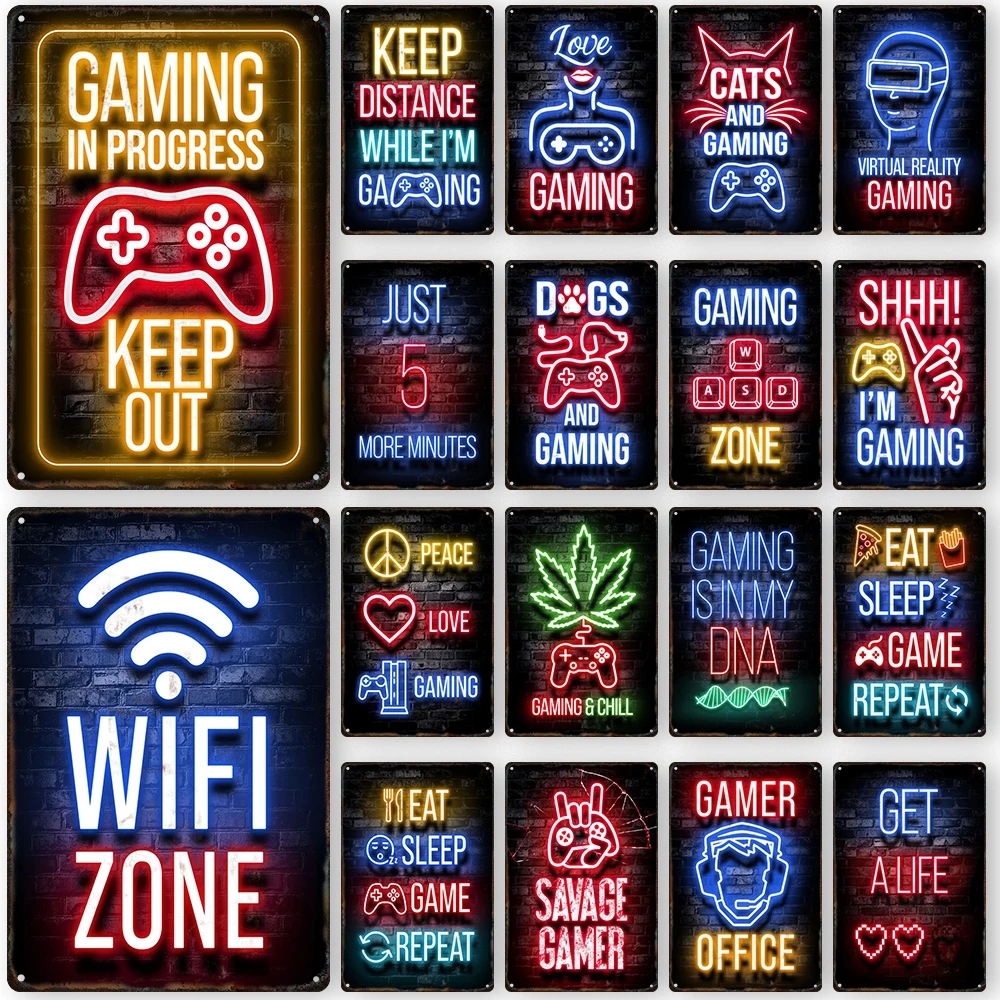 Gamepad Vintage Metal Painting Neon Light Glow Lettering Decorative Tin Sign Game Room Wall Art Plaque Modern Home Decor Aesthetic20x30cm Wo3
Gamepad Vintage Metal Painting Neon Light Glow Lettering Decorative Tin Sign Game Room Wall Art Plaque Modern Home Decor Aesthetic20x30cm Wo3