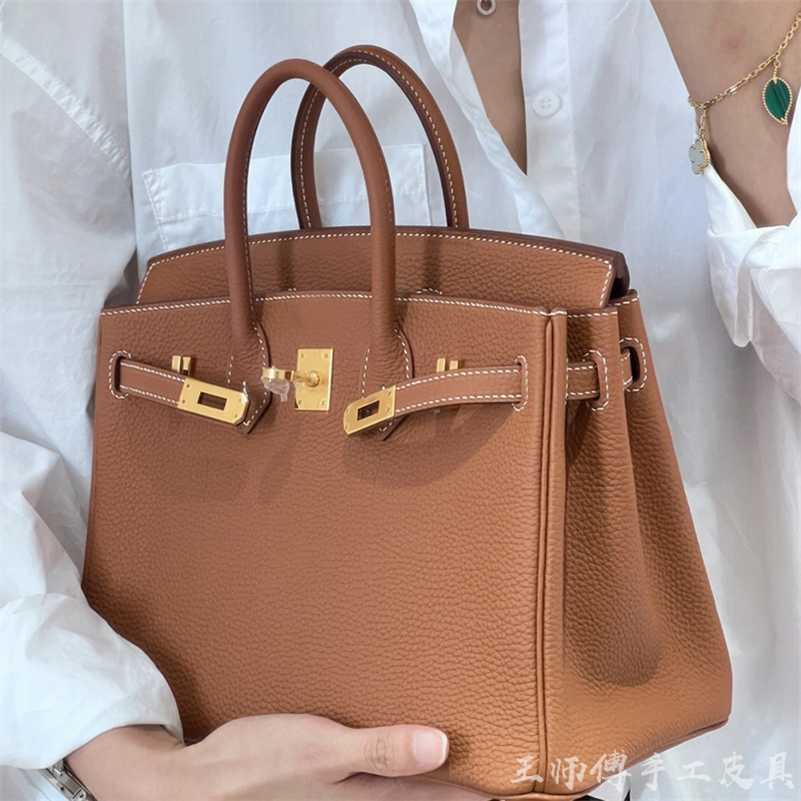 Designer Birkins Handbag Pure Handmade Black Leather Togo for Women Bk25/30 Full Sewing zc, Golden brown 25cm 
Designer Birkins Handbag Pure Handmade Black Leather Togo for Women Bk25/30 Full Sewing zc, Golden brown 25cm