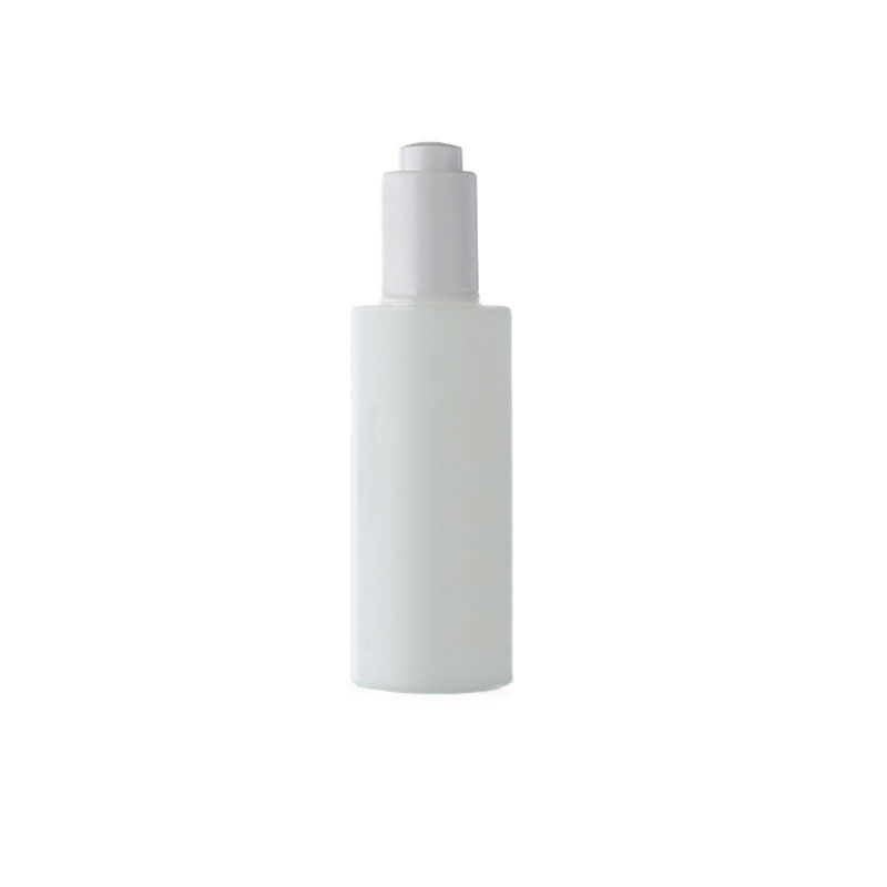 Flat Shoulder White Glass Bottles with Press Pipette Dropper for Essential Oils Serum Perfume Cosmetic Liquid 20ml 30ml 50ml 80ml 100ml 120ml