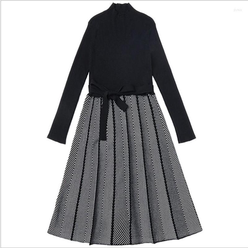 Casual Dresses 2023 Women With Thickened High Neck Knit Dress Tn0001