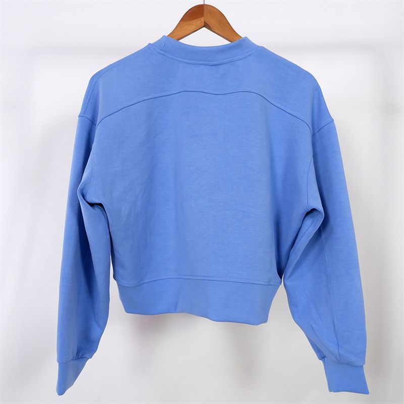 Women Yoga Outfit Sweatshirts Hoodie Loose Long Sleeve Crop Top Fitness Workout High Elasticity Crew Neck Gym Sweatshirts