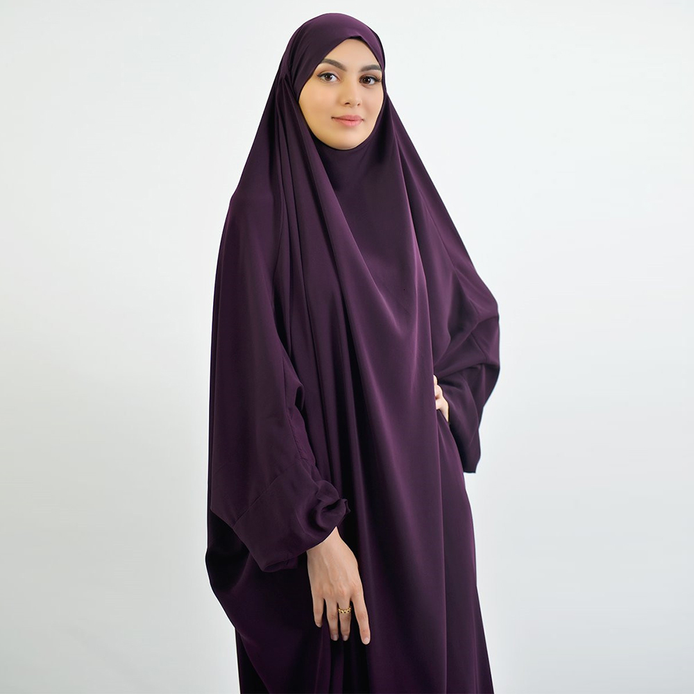 Women's Hooded Eid Prayer Dress - Full Cover Islamic Hijab Gown Niqab