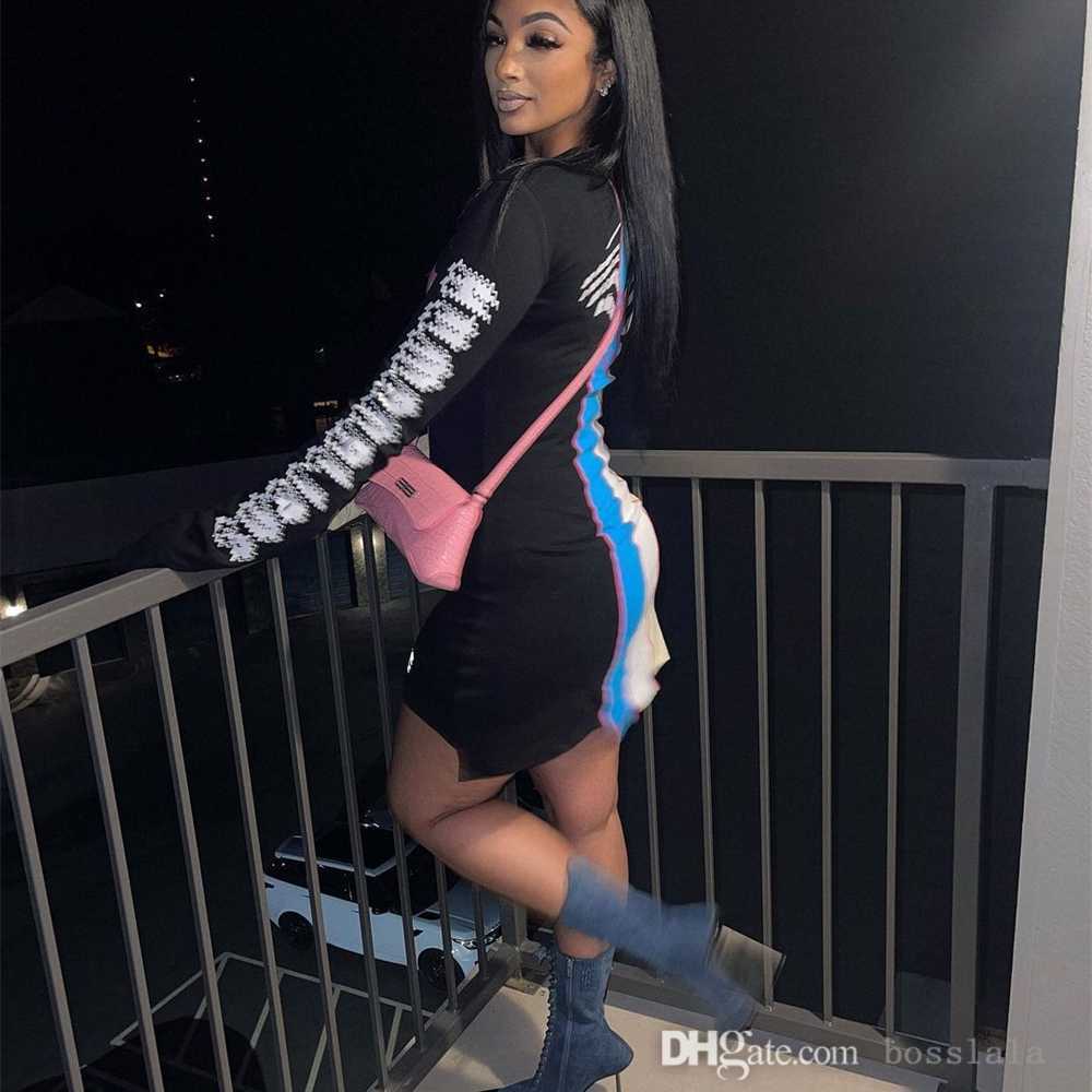 Fashion Dress Womens Clothing New Casual Letter Printed Patchwork Color Contrast Dresses Trend 2023 Spring