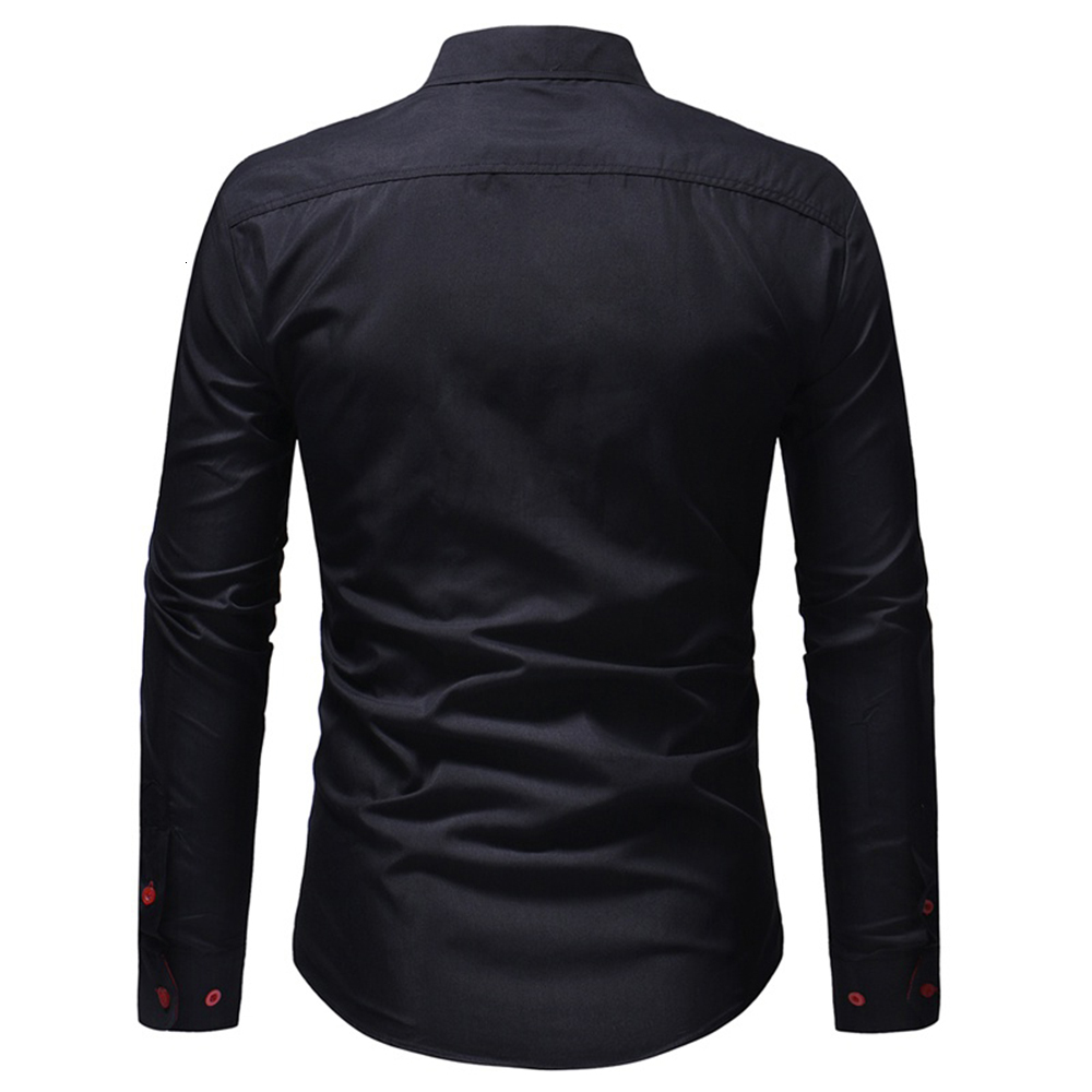 Men's Casual Shirts Mens Fashion Western Cowboy Embroidery Shirt Slim Fit Long Sleeve Button Down Dress 230221