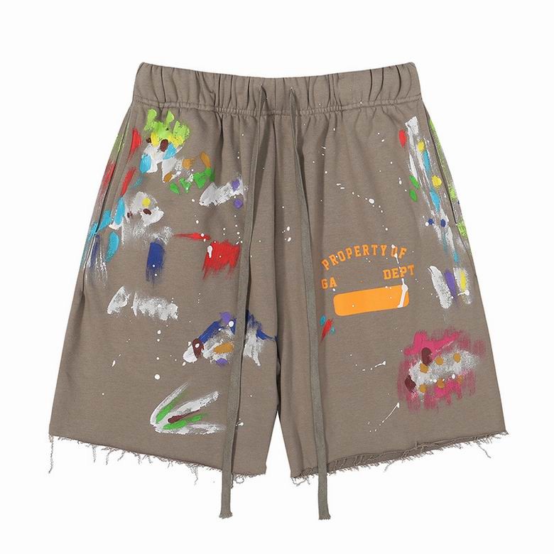 

Men' Shorts American Fashion Brand Galleryes Depts Hand-painted Splash Printing Pure Cotton Terry Shorts Fog High Street 5-point Casual Pants, Add postage