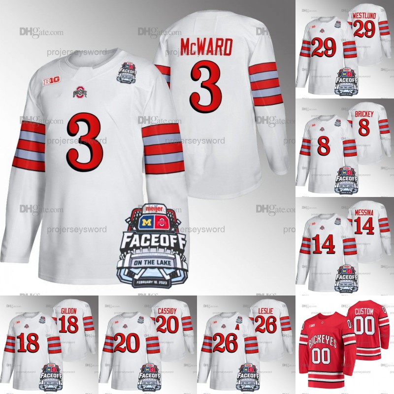Ohio State Buckeyes Hockey Jersey Cole McWard Mason Lohrei Scooter Brickey Dalton Messina Michael Gildon Stephen Halliday Matt CassidyJoe Dunlap Jake Wise Jerseys, Custom white any name any number
Ohio State Buckeyes Hockey Jersey Cole McWard Mason Lohrei Scooter Brickey Dalton Messina Michael Gildon Stephen Halliday Matt CassidyJoe Dunlap Jake Wise Jerseys, Custom white any name any number