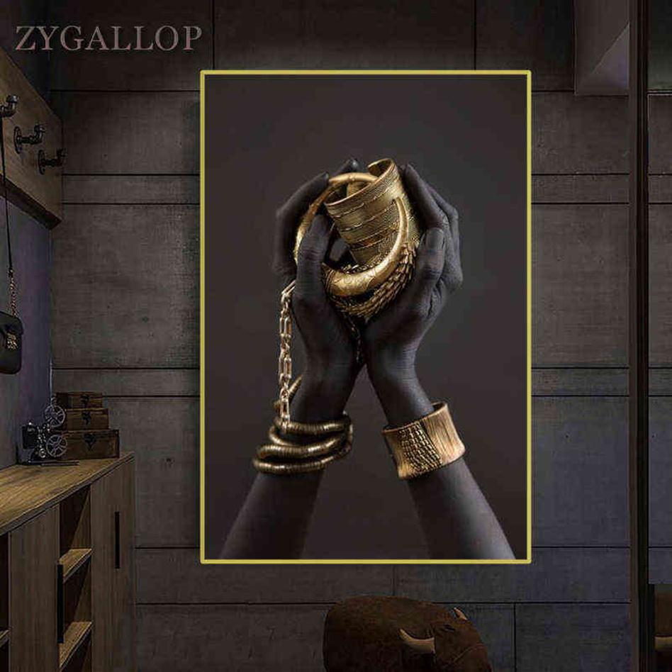 Black Woman's Hand Print Canvas Painting Gold Jewelry Posters And Prints Cuadros African Wall Art Pictures Home Decoration Mural H260v
Black Woman's Hand Print Canvas Painting Gold Jewelry Posters And Prints Cuadros African Wall Art Pictures Home Decoration Mural H260v